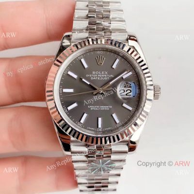 Rolex Datejust Stainless Steel Rhodium Dial Eta2824 Watch Super Clone / Rolex AR Factory